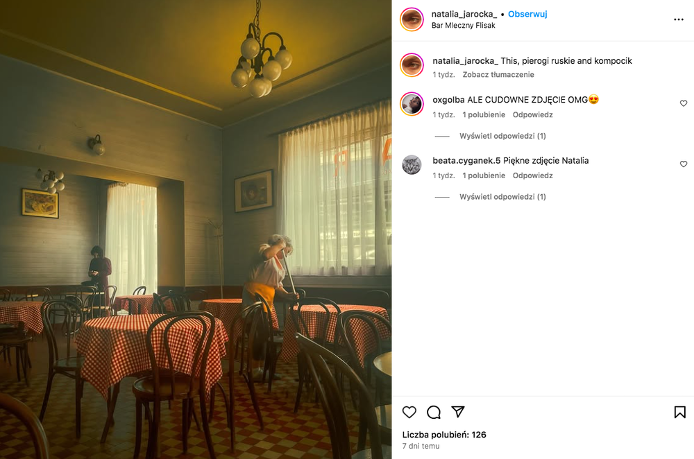 wnętrza baru mlecznego Flisak