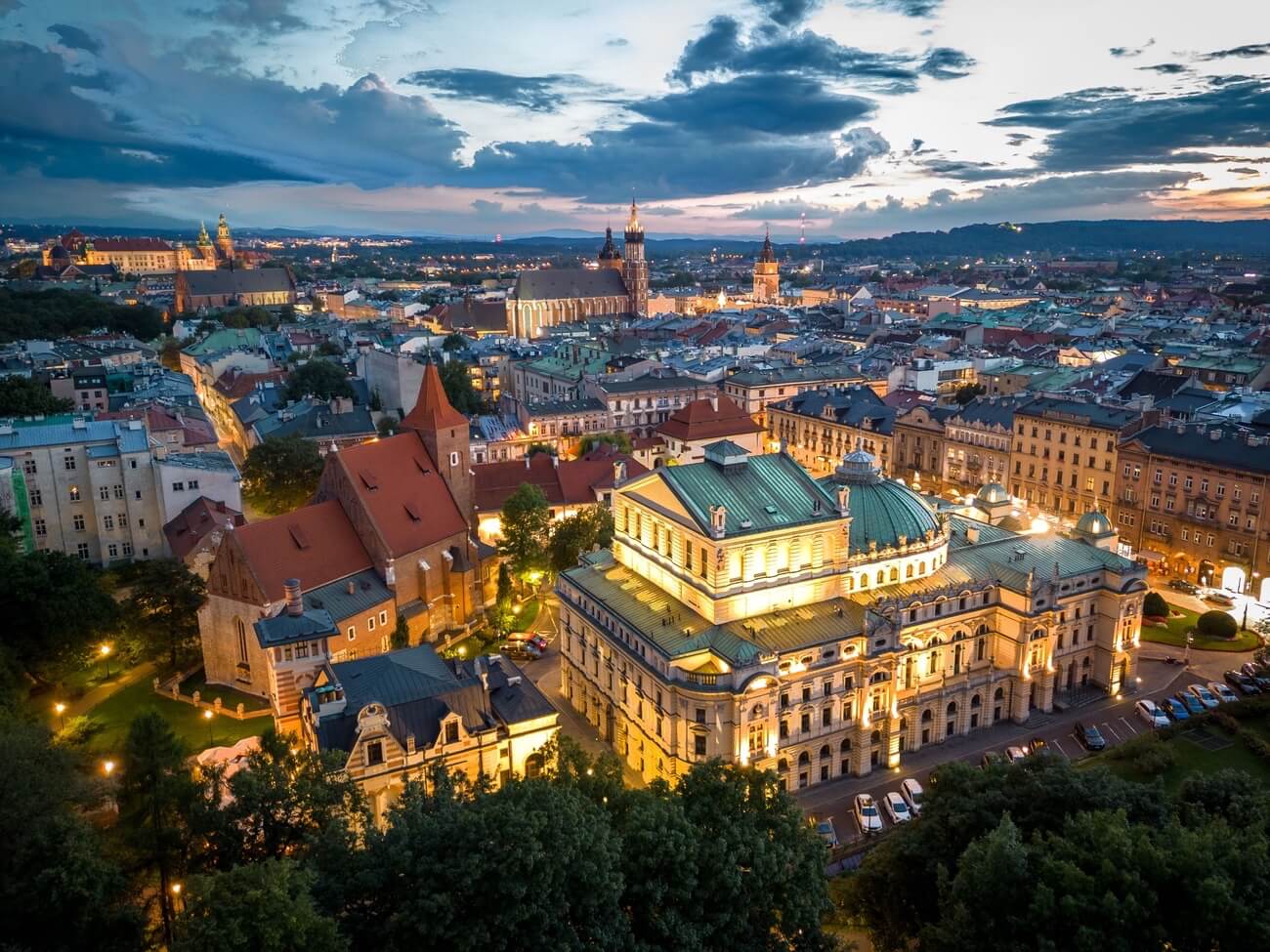 Noc Muzeów Kraków - panorama starego miasta