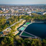 zakrzówek - widok na zalew i baseny z lotu ptaka