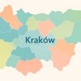 dzielnice Krakowa - podzielona mapa na 18 części
