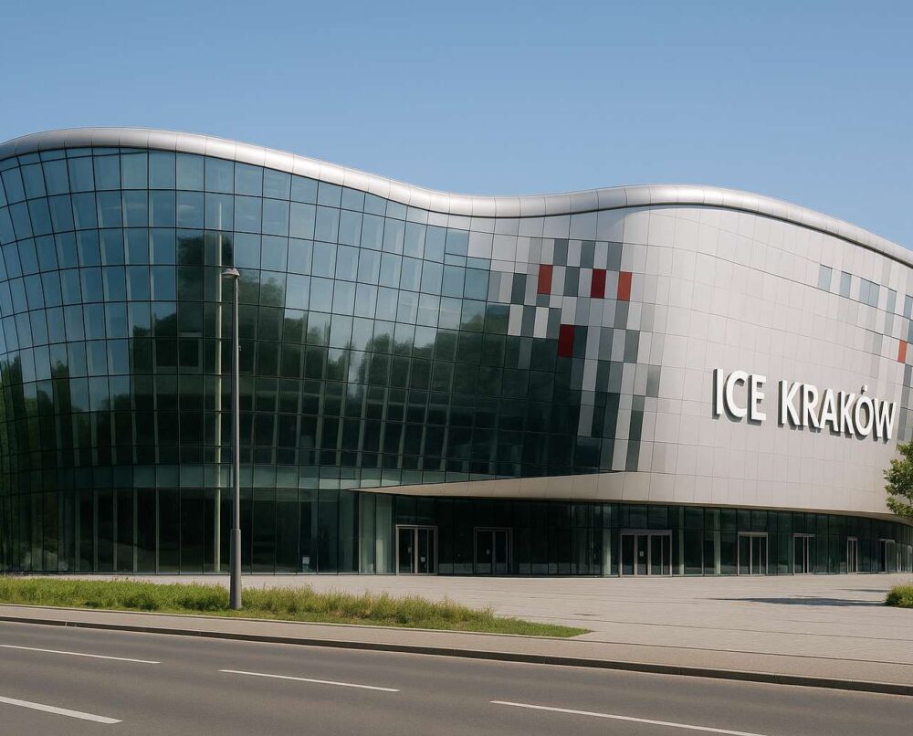 ice kraków - geometryczna budowla ze szkła