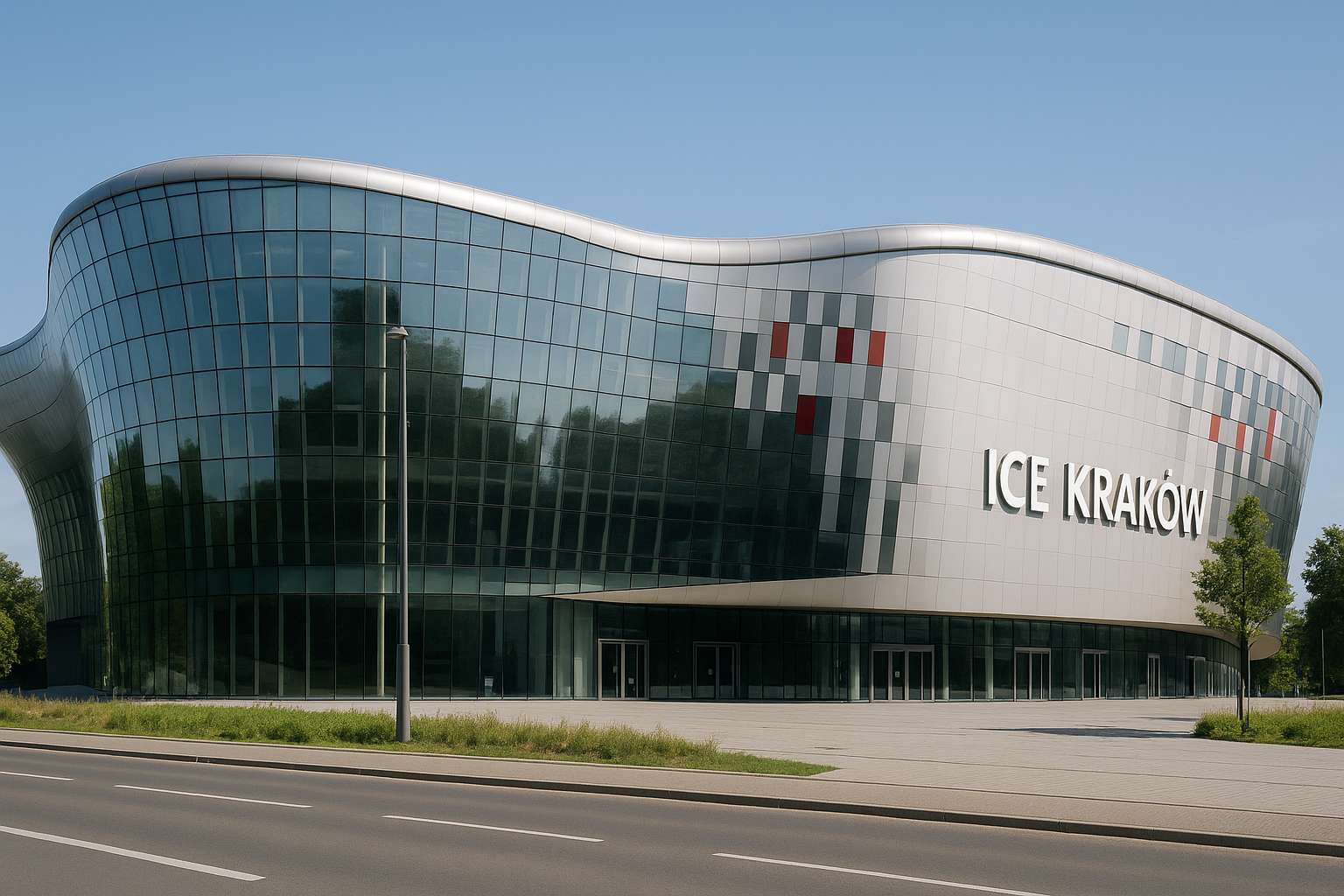 ice kraków - geometryczna budowla ze szkła