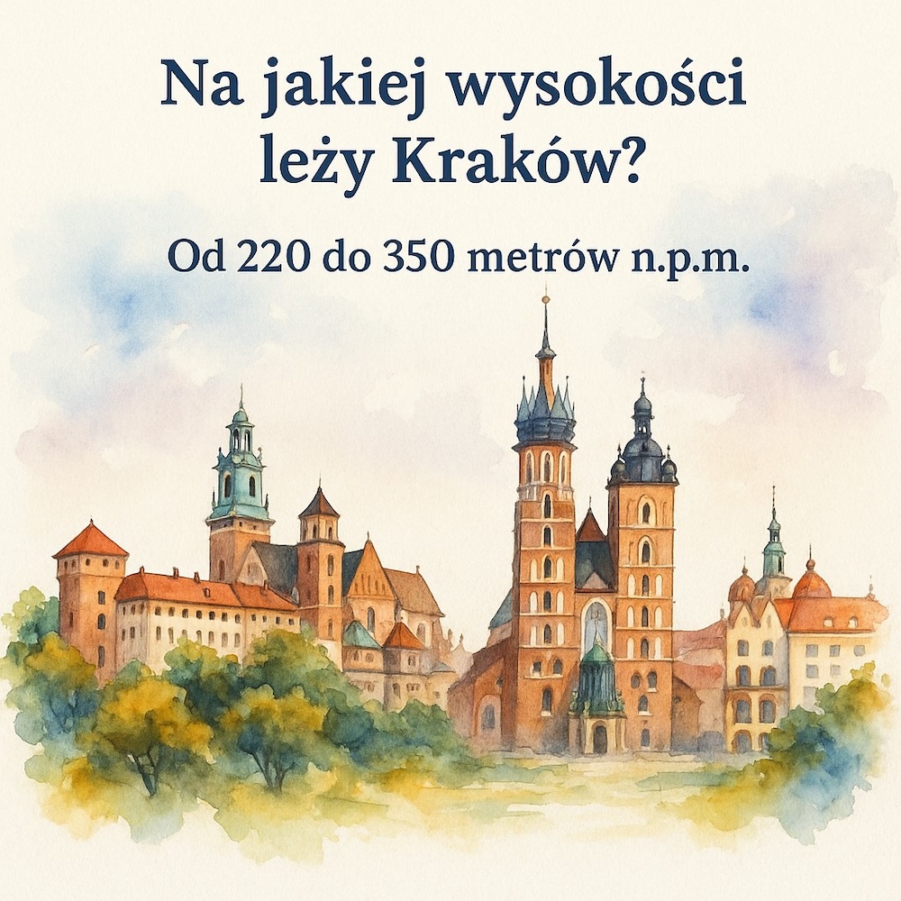 kraków - wysokość nad poziomem morza zabudowy kraków - wysokość nad poziomem morza budynków