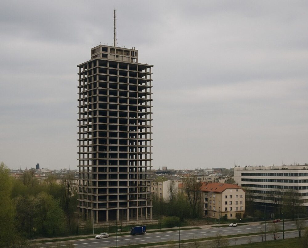 szkieletor Kraków - niedokończony budynek