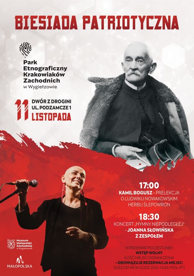 Biesiada Patriotyczna w Muzeum Małopolski Zachodniej w Wygiełzowie plakat biesiady patriotycznej 2025