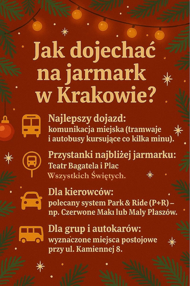 jak najlepiej dotrzeć na jarmark w Krakowie środki transportu na jarmark w Krakowie