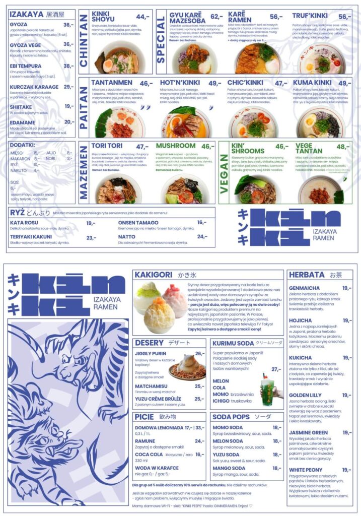 menu lokalu Kinki Ramen