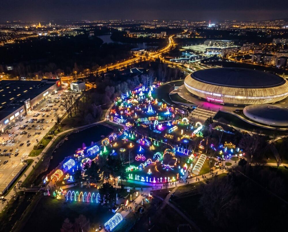 Ogród Świateł Kraków z góry