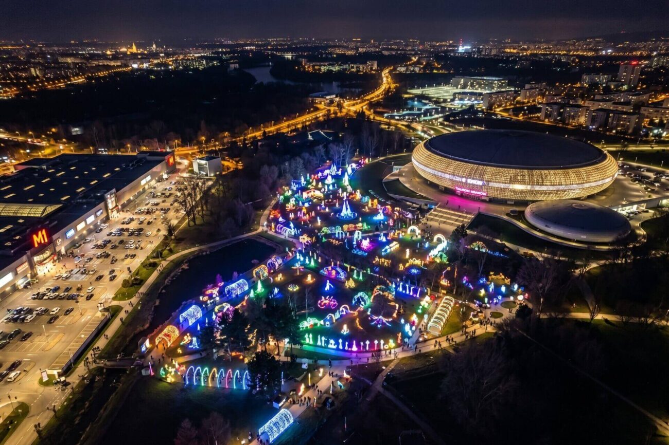 Ogród Świateł Kraków z góry