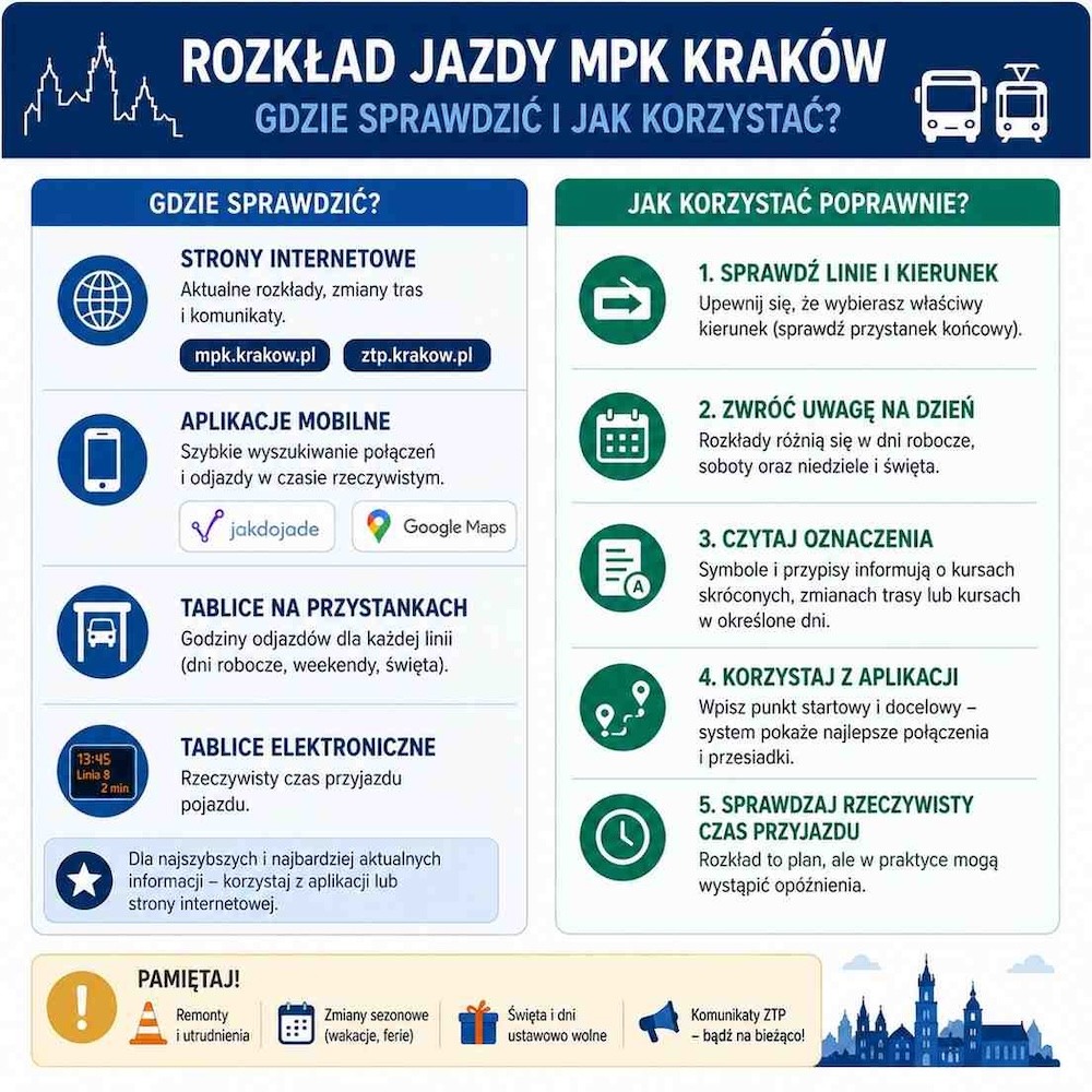 rozkład jazdy mpk kraków - jak sprawdzić 