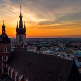 Kościół Mariacki o zachodzie słońca