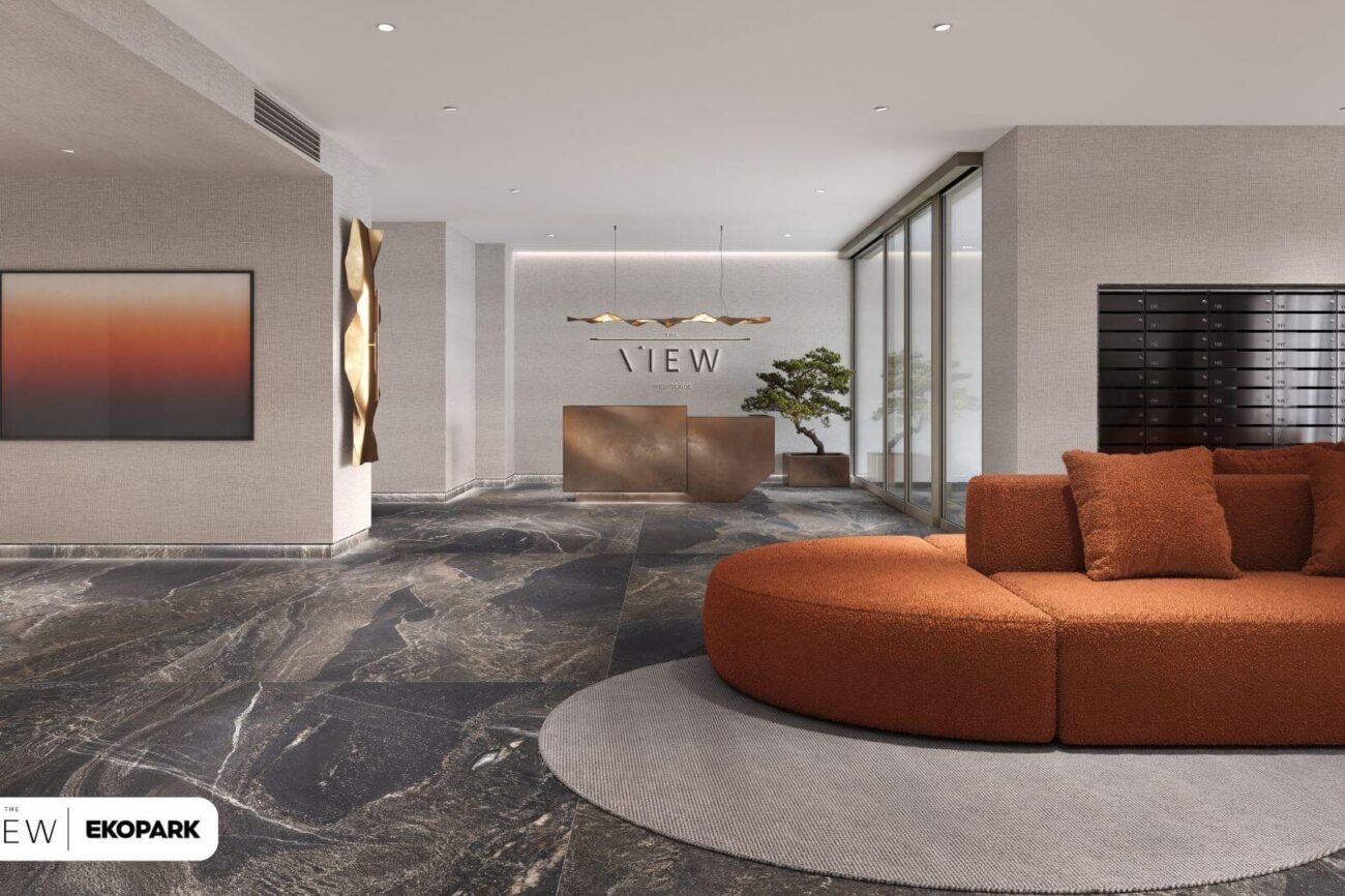 The View EKOPARK – wizualizacja lobby Nowoczesne lobby inwestycji The View EKOPARK